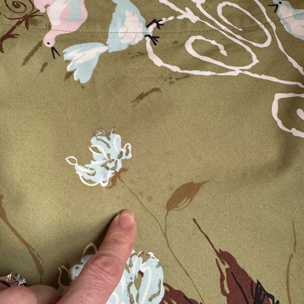 Anthropologie Odille Bird Floral Print A-line Skirt‎ Women Size 10 Goblincore - Picture 11 of 11